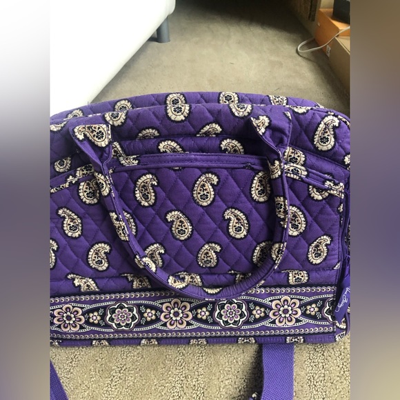 Vera Bradley Metropolitan Bag Simple Violet Purple Paisley, work bag, travel bag - Picture 9 of 15
